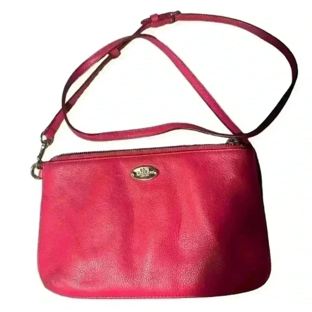 Coach pink leather‎ cross body purse